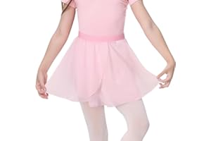 Zando 4-12 Years Ballet Skirt for Girls & Toddler & Kids Wrap Dance Skirt Flowy Breathable Lightweight Chiffon