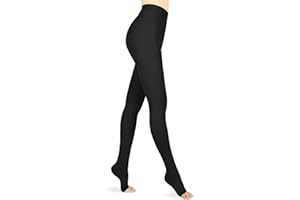 ATHBAVIB 15-20 mmHg Compression Pantyhose for Women, Medical Compression Stockings, Open Toe Compression Leggings,Waist High Compression Tights for Edema, Varicose Veins, Swelling, Pregnant,Nurses, Athletes