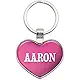 Metal Keychain Key Chain Ring Pink I Love Heart Name A - Audrey