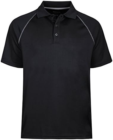 Tiheen Men's Lightweight Large Size Casual Golf Polo Shirts, Short Sleeve Sports Wear for Mens (5XL, Black)