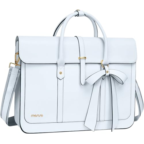 MOSISO Laptoptasche Damen 15,6 Zoll, PU Leder Handtasche Schultasche