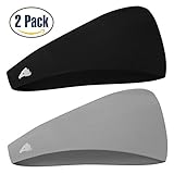 Mens Headband, 2 Pack Sports Sweatbands for Men Women Unisex, with Sweat Absorbing Moisture Wicking & Quick Dry, for Running Working Out & Competitions, Made by COOLOO