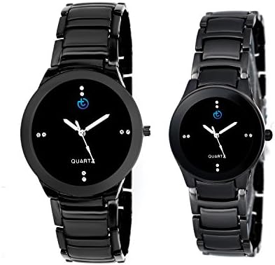 Analogue Men & Women's Watch (Black Dial Black Colored Strap) (Pack of 2)