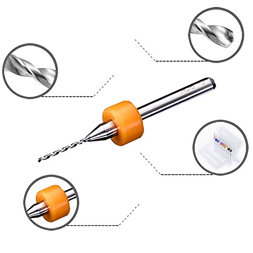 Mmrm 10pcs/box Carbide Mini Tool for Print Circuit Board PCB Drill Bits Power Tools 0.1-1.0mm
