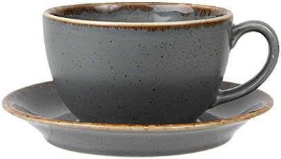 (322125RM & 132115RM) Seasons Range of Rustic Inspired Tableware by Porcelite ***Set of 4 Storm Bowl Shape Cup 25cl/9oz and Storm Saucers 16cm/6.25'' '***