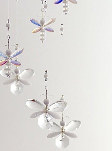 Baby Room Mobile Nursery Decor Idea Fairy Mobile White Butterfly Swarovski Crystal Suncatcher Hanging Mobile Baby Girl Mobile Crystal Garland Mobile Suncatcher