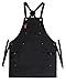 Waxed Canvas Heavy Duty Work Apron with Pockets (Black), Adjustable S to XXL with Cross-Back Straps and Quick Release Buckle for Men & Women - Cargo X