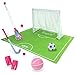 Sophia's Complete Lacrosse, Field Hockey, Soccer, & Basketball Sports Equipment Playset with Turf Mat & Goal for 18” Dolls, Pink/Green