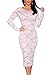 Cfanny Women's Open Back Floral Lace Nude Illusion Bodycon Dress