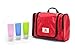 Pick-A-Pack Toiletry Cosmetic Bag-Waterproof Hanging Travel Toiletries Bag W/Handle+ Travel Bottles Set-Travel In Top Convenience & Organization Of Your Essentials (red)
