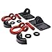 EAG D-Ring Shackles with Mount Red D-Rings Black Isolators Mount Brackets Pair