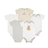 Hudson Baby 5-Pack Hanging Bodysuit, Bear