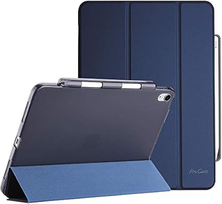 Procase New Ipad Air 4 Case 10 9 2020 Latest Model Slim Case With Pencil Holder Flexible Soft Tpu Back Tri Fold Smart Shell Stand Protective Case For Ipad Air 4th Generation 10 9 Navy