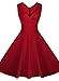 Miusol Women's Cut Out V-Neck Vintage Casual Polka Dot 1950'S Retro Dress (Medium, Red)