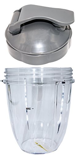 Blendin 18oz Short Cup and Flip Top To-Go Lid, Fits Nutribullet 600W and 900W Blenders
