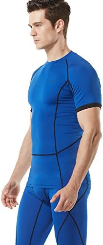 TM-MUB13-BLU_Large Tesla Men's Short Sleeve T-Shirt Cool Dry Compression Baselayer MUB13
