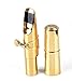 Aibay Gold Plated Metal Bb Soprano Saxophone Mouthpiece + Cap + Ligature #7