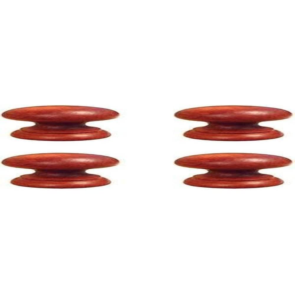 Merriway BH03365 (10 Pcs) Wood Door Cupboard Cabinet Drawer Knob Pine Drilled Mahogany Finish 35 mm (1.3/8 Inch) - Pack of 10 Pieces