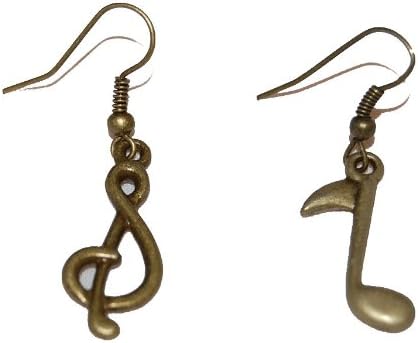 Ohrringe Mit Asymmetrischen Musikzeichen Antik Bronze Inkl Geschenkbeutel Amazon De Schmuck