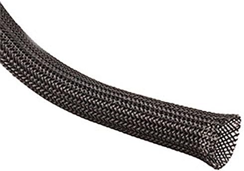 Techflex CCP1.00BK Flexo Clean Cut 1" Braided Cable Sleeve, 50', Black