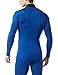 TM-MUT12-BLU_Medium Tesla Men's Mock Long-Sleeved T-Shirt Cool Dry Compression Baselayer MUT12