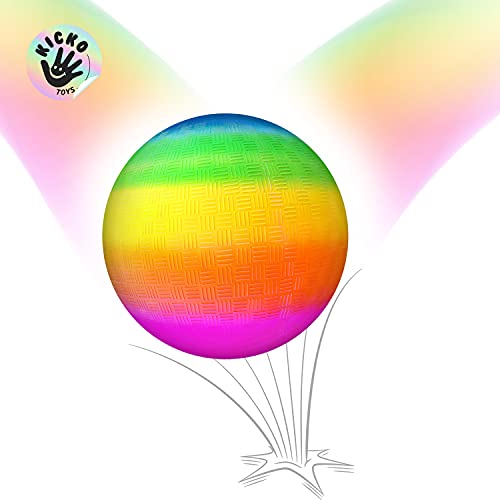 Kicko Rainbow Playground Ball 16 Inch Neon Colored Giant Play Bouncer