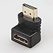 RELPER-LiNESO 4PCS HDMI Right Angle Connectors Adapters 2X 90 Degree connectors and Two 2X 270 Degree Connectors for HDTV HDCP 3D&4K (4X HDMI M/F Angle Adapter)