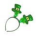 St Patrick's Day Headband Reindeer Shamrock Hat Hair Hoop Headpiece for Holiday Decoration party favors (St Patrick's)