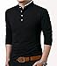 YTD Men's Casual Slim Fit Pure Color Long Sleeve Polo Fashion T-Shirts (US Small, Long Sleeve Black)