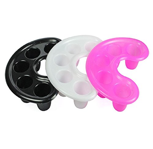 Generic 3 Pcs Nail Art Bubble Bath Spa Bowl Nail Hand Soak Tray Acrylic Gel Nails Soaking Trays White & Black & Pink Colour