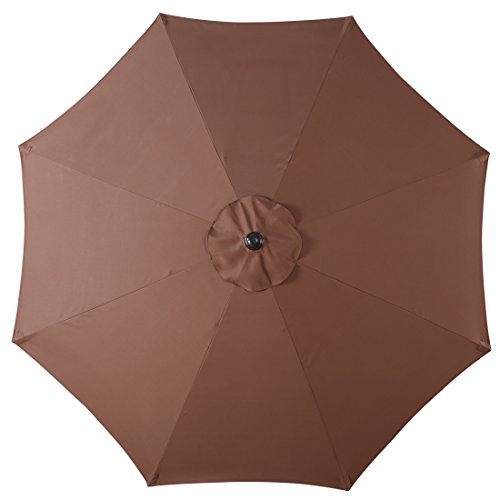 FARLAND Patio Umbrella 9 Ft Outdoor Table Aluminum offset market umbrellas with Push Button Tilt and Crank - Thumbnail 3