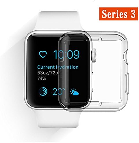Apple Watch 3 Case, Smilelane iwatch Screen Protector All-around 0.3mm Ultra-thin Soft Transparent Cover For Apple Watch Series 3 42mm