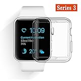 Apple Watch 3 Case, Smilelane iwatch Screen Protector All-around 0.3mm Ultra-thin Soft Transparent Cover For Apple Watch Series 3 38mm