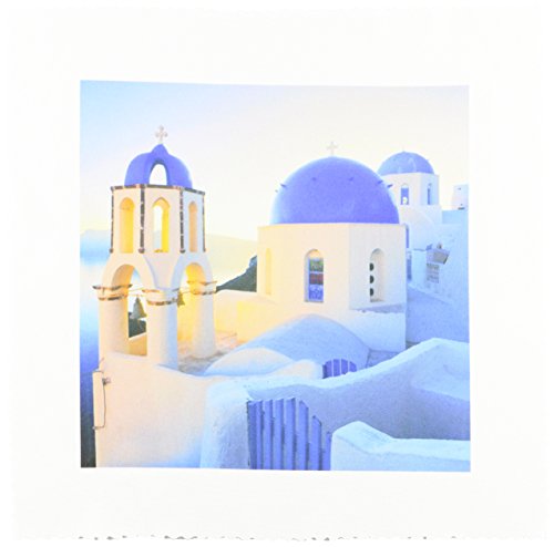 3dRose qs_149764_1 Greece, Santorini, Church Domes, Greek Architecture Quilt Square, 10 by 10-Inch