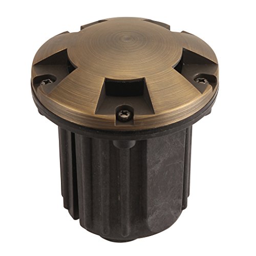 LFU Pack of 5 Solid Cast Brass Constructed Well/Inground Lights. with 5 MR16 LED 5W LED Bulbs. 2700K Warm White. Low Voltage ACDC. Model LF3005AB Verona