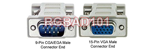 Dual Way RGB DB 9-Pin To HD 15-Pin VGA Adapter For CGA EGA Type Signals