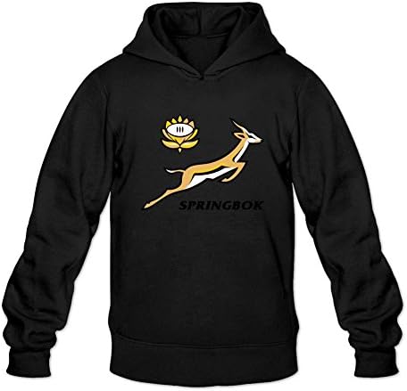 RONGBANG RONGBANG Men's South Africa National Rugby Union Team Logo Springboks Hooded Sweatshirt Size L ColorName