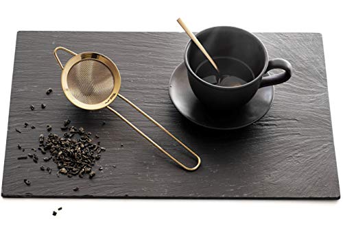 Tea and Cocktail Strainer - Premium 304 Stainless Steel (18/8), 2.75" Conical Fine Mesh Strainer - Tea and Bar Strainer, by Proto Future (Gold)