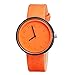 Charberry Unisex Simple Number Watches Quartz Canvas Belt Wrist Watch (Orange)