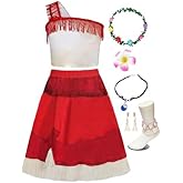 Cotrio Princess Dress Up for Girls Halloween Costume for Girl Dress Up Clothes Toddler Kids Outfit with Accessories Necklace