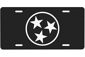 PUIBUN License Plate Tennessee Flag,Vintage License Plate Car Front License Plate Cover,Aluminum Novelty License Plate,Vanity Sign,Metal License Plate,6"X12"