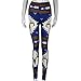 Perman Womens' Printed Stretchy Pants Skinny Leggings Pants (M, Blue)