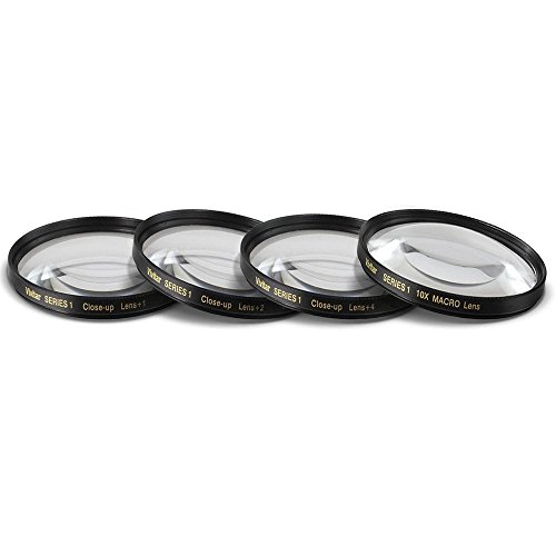 Vivitar 58mm Pro Series 4pc HD Macro Close Up Filter Set +1 +2 +4 +10 for Canon T1i, T2i, T3, T3i, T4i, T5, T5i, SL1, 1D, 5D, 5D Mark II, 5D Mark III, 6D, 7D, 10D, 20D, 30D, 40D, 50D, 60D, 70D Cameras And More + eCost Microfiber Cleaning Cloth
