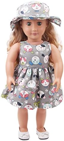 GBSELL Sun Hat and Dress Summer Clothes Accessories For 18 inch Our Generation American Girl (C)
