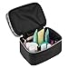 EN'DA professional Big Size Cosmetic Bag for Organize Makeups Travel Makeup Bag with Clear Mirror Single Layer Large Storage Space (Black1)