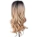 Superwigy Long Curly Synthetic 2 Tone Ombre Black Root to Honey Blonde Wigs for Women
