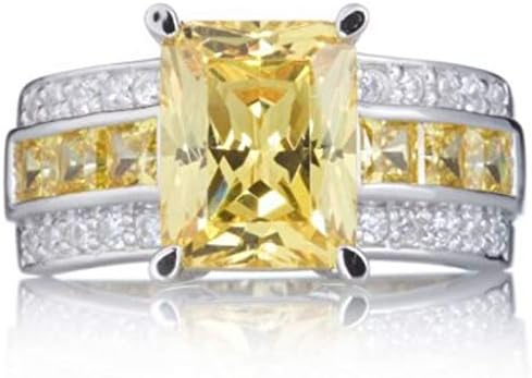 Waritsarapalacefashionlove Size 7-11 Yellow Topaz Gold Filled Men Women Fashion Engagement Ring Gift Halo (11)