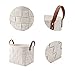 LoongBaby Felt Storage Baskets With Handles Soft Durable Toy Storage Nursery Bins Home Decorations (White)