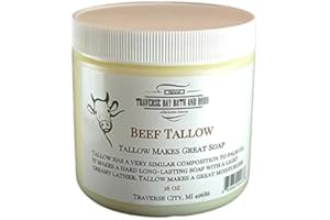 Traverse Bay Bath and Body BEEF TALLOW DEODORIZED. Soap making supplies. 16 fl oz DIY projects.