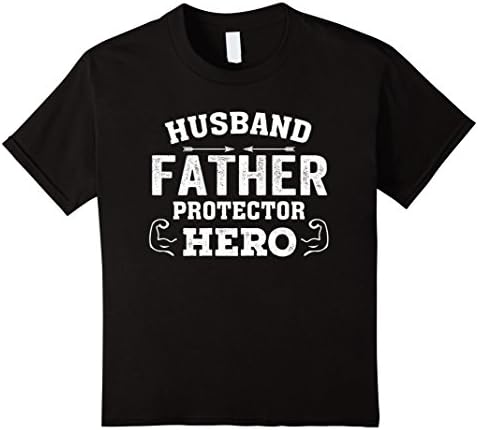 Kids Funny Family Shirt Gifts Husband Father Protector Hero 12 Black